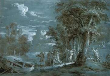 Landschaft mit einer Szene aus Fénelons Télémaque