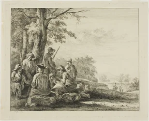 Familienszene in der Landschaft