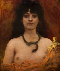 Orientalistisches Porträt einer nackten Frau, undatiert