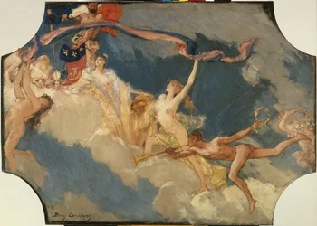 Skizze für den Festsaal des Hôtel de Ville de Paris: La Ville de Paris conviant le monde à ses fêtes