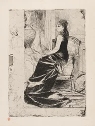 Frau in Schwarz, ca. 1876