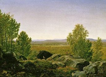 Landschaft bei Sonnenaufgang