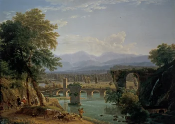Die Augustanische Brücke am Fluss Nera, in der Nähe der Stadt Narni