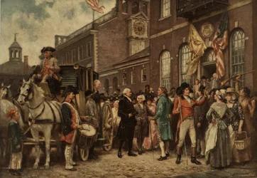Washingtons Amtseinführung in Philadelphia, ca. 1930