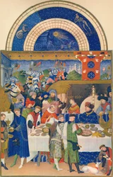 Januar - der Herzog von Berry am Tisch, 15. Jahrhundert, 1939