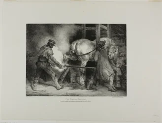 Der flämische Hufschmied, Platte 4 aus Verschiedene Motive aus dem Leben gezeichnet und auf Stein (Die englische Suite)