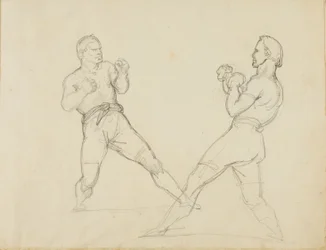 Zwei Boxer beim Sparring