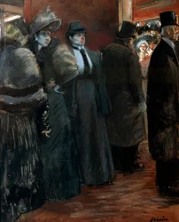 Ein Theaterfoyer, spätes 19. oder frühes 20. Jahrhundert