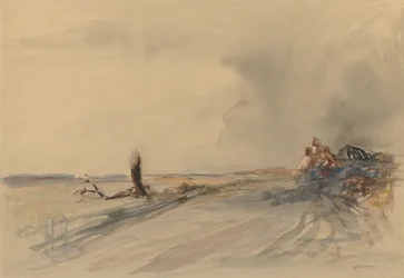 Verwüstetes Land, Figuren in einer Landschaft um 1919
