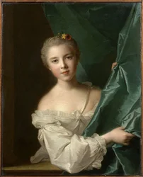 Porträt von Eleonore Louise de Berville, Marquise de Hallay-Coetquen, 1751