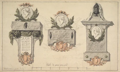 Drei Entwürfe für ein Grabdenkmal oder Epitaph, ca. 1770-90