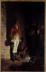 Der Tod des Herzogs von Enghien (1772-1804). Louis Antoine Henri de Bourbon, Herzog von Enghien (1772-1804), wurde ohne Beweise verdächtigt, eine Verschwörung gegen den Ersten Konsul Napoleon Bonaparte geplant zu haben, und am 21. März 1804 in Vincennes