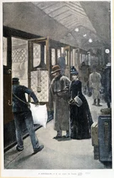 Abfahrt des Nachtzugs am Gare de Lyon - Zeichnung von Sinibaldi