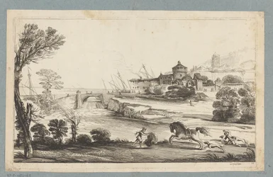 Landschaft mit gefallenem Reiter