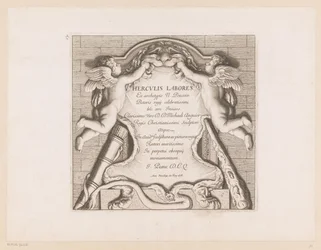 Titelblatt mit zwei Putti und den Attributen des Herkules