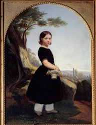 Porträt eines kleinen Mädchens (Esther Debost), Cousine des Künstlers. Gemälde von Hippolyte Lazerges (1817-1887) 1843