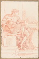 Ignudo von der Decke der Sixtinischen Kapelle