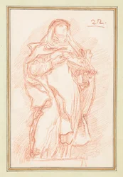 Stehende Frau in Nonnenhabit