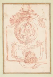 Grabdekoration mit Porträt