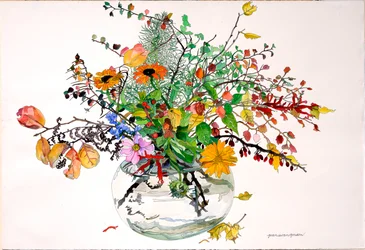 Fülle des Herbstes in Glasschale