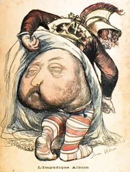 Der unsterbliche Albion - Edward VII. Karikatur von Jean Veber über den Burenkrieg - L