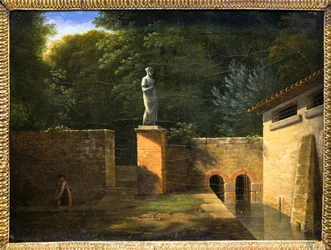 Die Statue oder Innenraum eines Parks