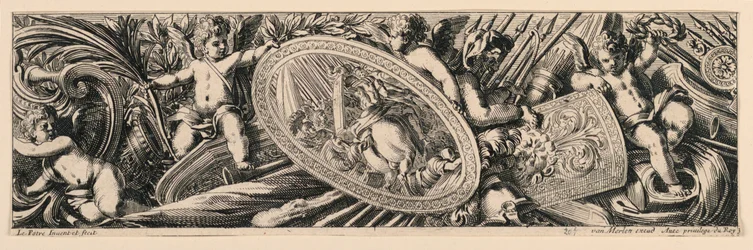 Fries: Waffen-Trophäen und Putti