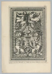 Blatt aus dem Set, „Ornemens de Peaneaux pour... Lambris“