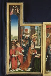 Polyptychon der Verherrlichung der Heiligen Dreifaltigkeit, Tafel mit Äbten, 1509-15