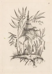 Sitzender Mann unter Zelt