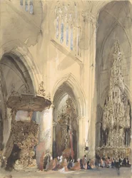 Innenraum der Kirche St. Jacques, Louvain, 1807-54