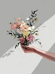 Blumen in der Hand