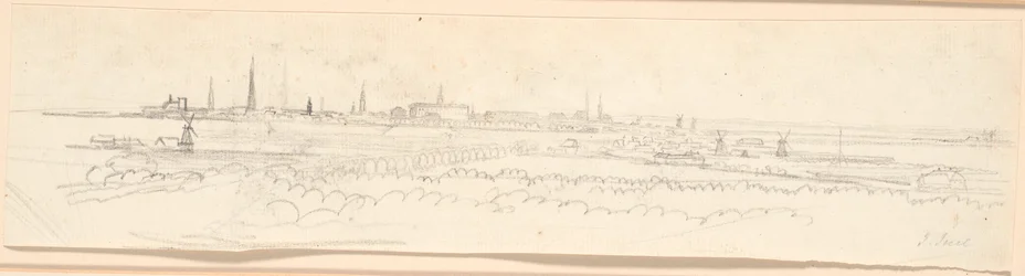 Blick über Kopenhagen von Frederiksberg Hügel. Hintergrundstudie für Porträt von Friedrich VI. als Kronprinz