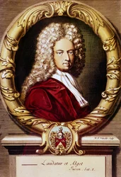 Porträt von Daniel Defoe (Farblithografie)