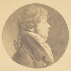 Mezzotinto-Porträt eines jungen Mannes im Profil, aus der St. Memin Sammlung von Porträts, 1862