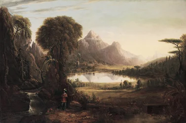 Das glückliche Tal, aus Rasselas, der Prinz meditiert seine Flucht