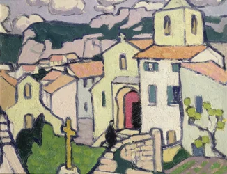 Les Baux, der Priester betritt seine Kirche, ca. 1911