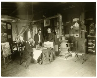 Von links nach rechts: Cullen Yates - verdeckt - Walter Dean, um 1905-11