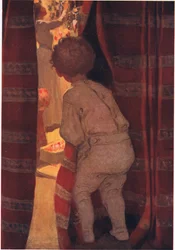 Er schlich die Treppe hinunter, um einen Blick ins Wohnzimmer zu werfen