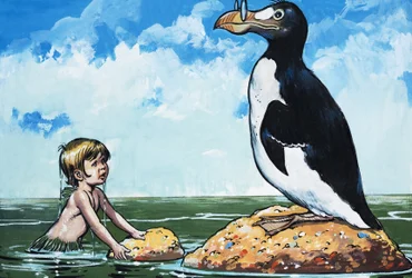 Junge und ein Garefowl, Illustration aus 