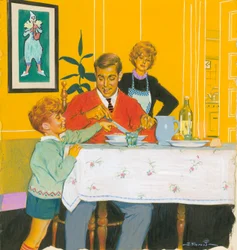 Papa beim Abendessen