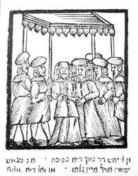 Eine Illustration einer jüdischen Hochzeit