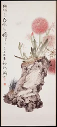 Hortensie und Felsen