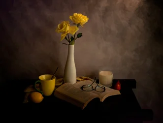 Gelbe Rosen Ruhiges Lesen