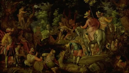 Johannes der Täufer predigt im Wald