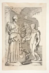 Minerva und Paris, aus Sculpturae Veteris Admirata