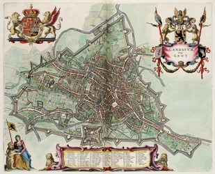 Karte von Gent, Belgien; aus Atlas van Loon