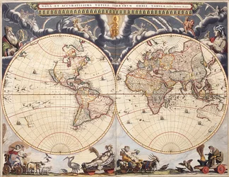 Weltkarte aus dem Blaeu-Atlas