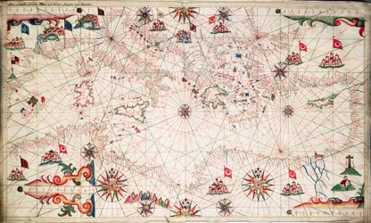Karte des Mittelmeers, ca. 1640