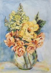 Gelbe Rosen und Löwenmäulchen, 2001